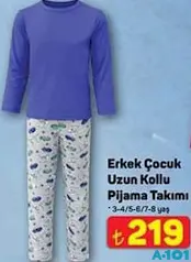 ERKEK ÇOCUK UZUN KOLLU PİJAMA TAKIMI fiyat ve kampanya bilgisi